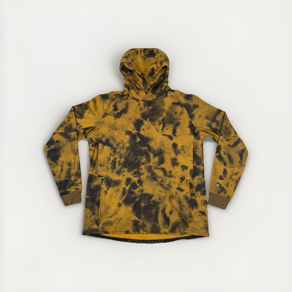 Lululemon Textured Tech Hoodie Diamond Dye Gold Spice Black Tie Dye Womens XL